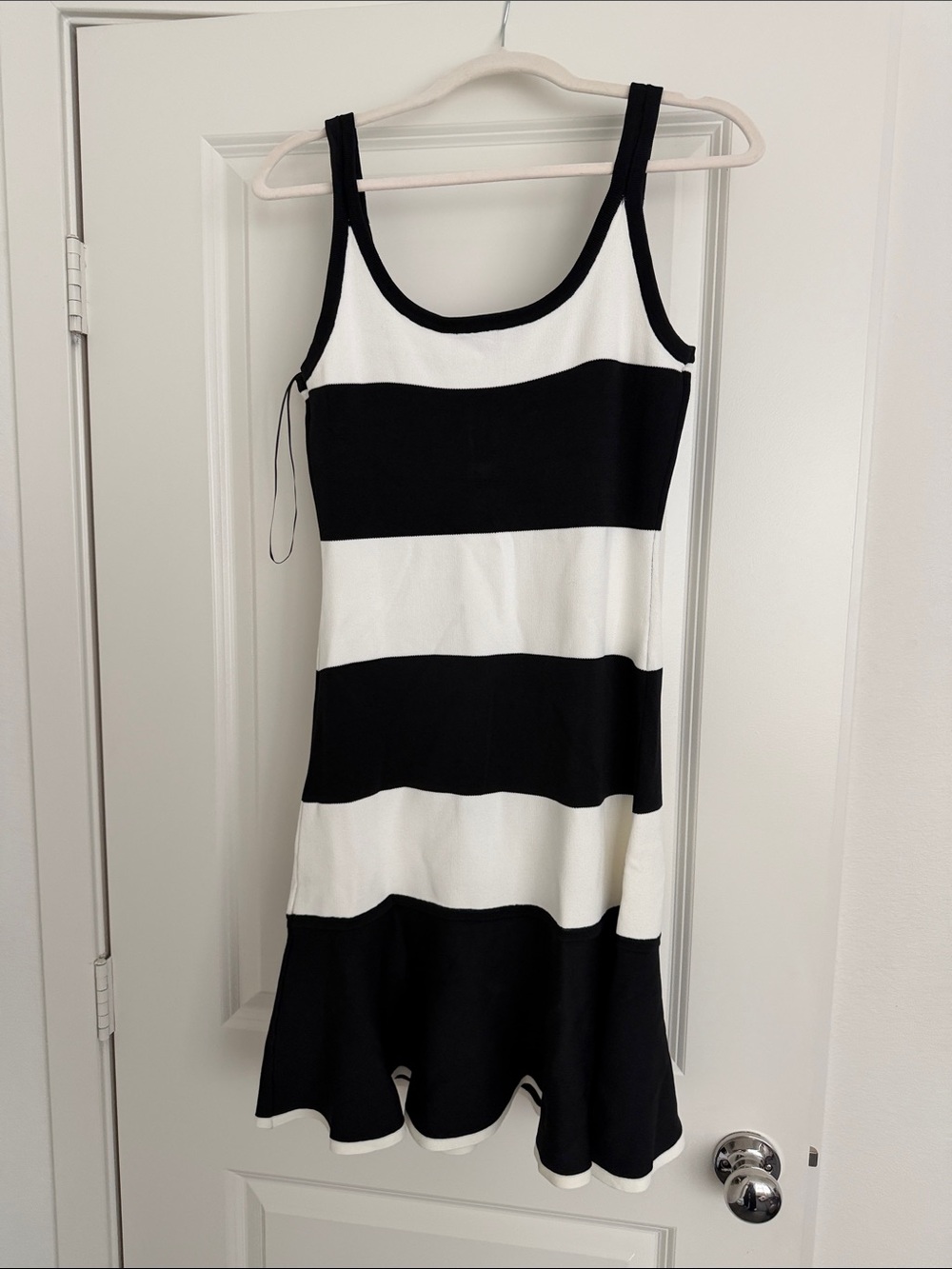 Boston Proper Black and White Striped Tank Dress